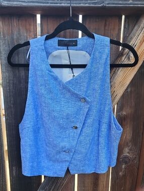 New Zara Fully Lined Linen Vest. NWT, Sz. Large